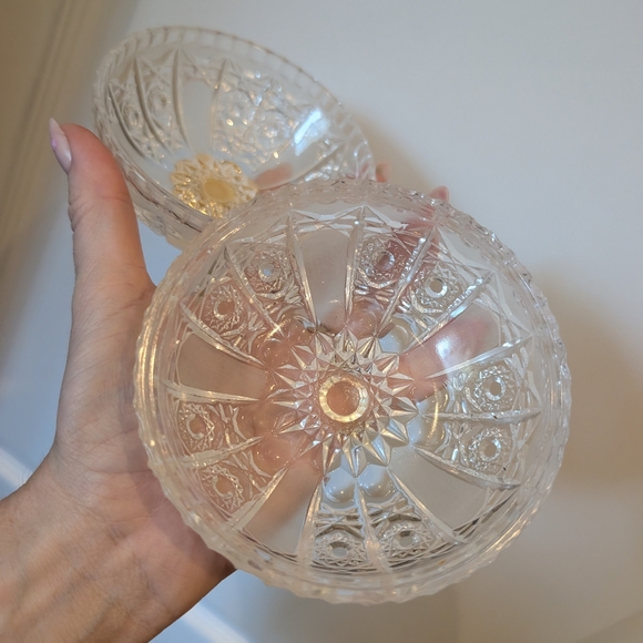 Vintage Glass Decorative Bowl with Gold Accent - Picture 6 of 7